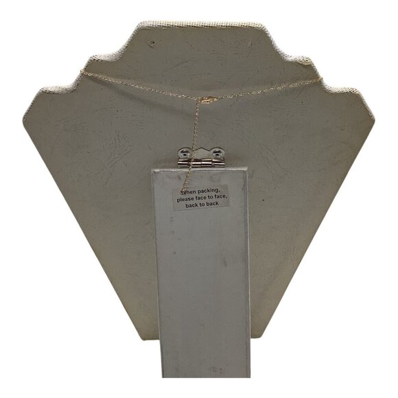 Initial C Bar Necklace Unisex Gold Tone With Gift Box - Picture 6 of 8